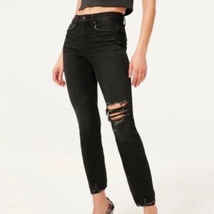 Good American Black Distressed Jeans